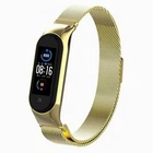 Ремінець Міланська петля (Milanese Loop) для Xiaomi Mi Band 3/4 (05) Gold золото