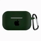 Чехол для AirPods Pro Logo Silicone case с карабином (38) Forest green темно зеленый