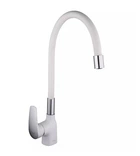 Белый Смеситель для кухни с гибким изливом Frap F4453-03
