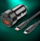 Автозарядка Toocki 50W + кабель Type-C–Lightning 1м Fast Charge