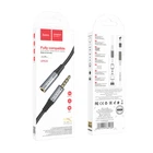 Кабель Aux Hoco UPA20 3.5 audio extension cable 2м Cірий