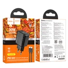 Мережевий Зарядний Пристрій Hoco CS23A 1USB/1USB-C PD/QC 30W+Type-C to Type-C Колір Чорний