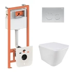 Готове рішення Qtap для ванної кімнати: підвісний унітаз Tern Ultra Quiet 490x365x325 + комплект інсталяції Nest 4 в 1 (кругла