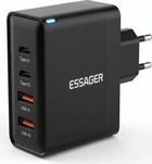 Зарядное устройство ESSAGER ES-CD37 100W GAN (PPS, PD3.0, QC5) порты 2C+2A Black (43037)