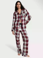 Піжама фланелева (сорочка + штани) жіноча Victoria's Secret Flannel Long Pajama Set S червона/чорна клітинка 27156941