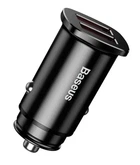 Автомобільний Зарядний Пристрій 2USB Baseus Square Metal QC 30W Black (CCALL-DS01)
