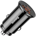 Автомобільний Зарядний Пристрій 1USB+1Type-C Baseus Plastic 30W Black (CCALL-YS01)