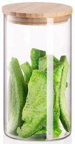 Банка для зберігання ARDESTO Midori, 760мл, скло, бамбук, кругла, прозорий