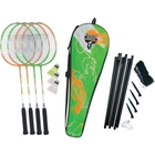Набір для бадмінтону Talbot BADMINTON SET 4-ATTACKER PLUS (4 ракетки, 3 волани, сітка, чохол) зелено-помаранчевий 449414