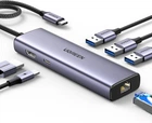 USB-хаб UGREEN CM512 USB-C to 3xUSB 3.0 + HDMI 4K@30Hz + RJ-45 Gigabit + USB-C PD Power Port Space Gray (15598)