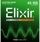 Струны для бас-гитары Elixir 14077 Nanoweb Coated Nickel Plated Steel Light/Medium 4-String 45/105