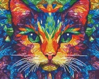 Алмазная мозаика Brushme Цветной кот 40x50 см DBS54004