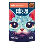 Вологий корм М'ясна Миска шматочки в соусі з лососем 100 г