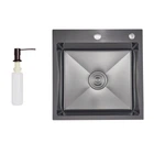 Lidz Handmade H5050HB Мийка для кухні інтегрована Decor Black PVD Honeycomb 2,5/0,5 мм LDH5050BDECPVD48369
