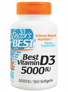 Витамин D3 Doctor's Best Витамин D3 5000 МО 360 желатиновых капсул (753950002500)