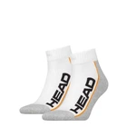 Носки Head Stripe Quarter 2-Pack белый, серый Уни 35-38