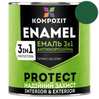 Эмаль антикоррозийная 3 в 1 Kompozit PROTECT зеленый 0,75 кг