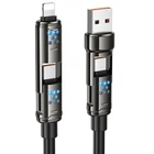 Дата кабель HOCO U143 Joy 4in1 USB to Lightning/Type-C to Type-C 240W (1.2m) (Black) (243426)