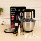 Подрібнювач кухонний 6в1 з 2 чашами 3.2 л 3000 Вт Zepline ZP-00219 3 швидкості, з титановими лезами, металевий