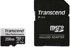 Карта пам'яті Transcend microSD 256GB C10 UHS-I U3 A2 R160/W125MB/s + SD