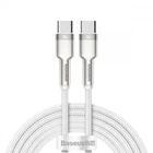 Кабель Baseus Cafule Metal Type-C to Type-C 100W (2m) white (CATJK-D02)