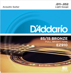 Струны для акустической гитары D'Addario EZ910 Bronze 85/15