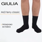 Мужские тёплые носки Giulia MS3 TERRY CLASSIC 003 39/41 Black, зимние шерстяные прочные Джулия