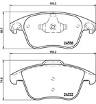 Комплект гальмівних колодок DS (CAPSA), CITROËN C4, PEUGEOT 5008, BREMBO (P61117)