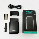 Аккумуляторная мужская мини электробритва VGR V-390 для бритья бороды и усов шейвер. Цвет: черный