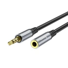 Кабель AUX Hoco UPA20, удлинитель, Jack 3.5 to Jack 3.5 (F) 1m, серебристый