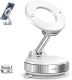 Вакуумний тримач для смартфона TitanMount MagSafe 2025 білий, магніт 2 кг, присоска на скло та торпедо, 360°(546)