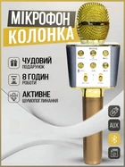 Микрофон караоке динамический Bluetooth WSTER WS-1688 Gold/Золотой с FM радио и записью на флешку