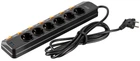 Удлинитель сетевой 3м, 6xТипF, 16A, 2xUSB-A, 1x USB-C фильтр, черный 2E (2000003251230)