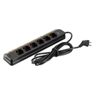 Удлинитель сетевой 2E 3м, 6xТипF, 16A, 2xUSB-A, 1x USB-C фильтр, чёрный