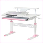 Дитячий стіл Evo-Kids TH-310 з полицею Pink Білий / Рожевий (TH-310 W/PN + BD-S30 PN)