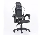 Комп’ютерне крісло CARBON Quattro Gaming чорно-біле екошкіра, 133×63×49 см, 120 кг