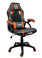 Игровое кресло SERIES EX Orange чёрно-оранжевое экокожа + мембранная ткань, 117×65×49 см, 120 кг