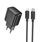 Мережевий Зарядний Пристрій Hoco CS24A 1USB-C PD/QC 25W+Type-C to Lightning Чорний