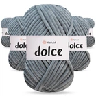 Упаковка YarnArt Dolce, Серый №782 - 5 мотков по 100 г 120 м, плюшевая пряжа для игрушек, пледов и аксессуаров