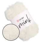 YarnArt Mink, Белый №330 - пряжа Ярнарт Минк с имитацией меха, 50 г / 75 м, 100% полиамид, для пледов, свитеров, детских изделий, игрушек