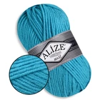 Alize Super Lana Maxi, Бирюзовый №484 - толстая полушерстяная пряжа 100 г / 100 м, 25% шерсть / 75% акрил, для объемных изделий, СуперЛана Макси