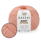 Gazzal Baby Wool, Персиковий №834 – м'яка напіввовняна пряжа з кашеміром, 50 г / 175 м, для дитячих та дорослих шапок та светрів, Газал Бебі Вул