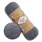 Alize Superwash Artisan, Серый №836, тонкая теплая пряжа, 100 г / 420 м, 75% шерсть superwash / 25% полиамид – для носков, варежек и шапок
