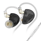 Навушники KZ AS16 Pro з мікрофоном black дротові вакуумні