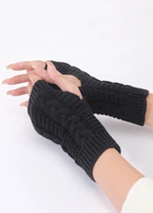 Митенки вязаные черные One Size