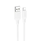Кабель BOROFONE BX115 Lotto silicone charging data cable USB to Lightning 1m 2.4A White (6941991119637)
