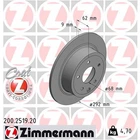 2шт, Гальмівний диск ZIMMERMANN 200.2519.20