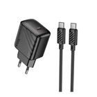 Сітковий зарядний пристрій Hoco CS24A 1USB-C PD/QC 25W+Type-C to Type-C Колір Чорний