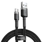 Кабель Baseus Cafule USB 2.0 to USB-C 2A 3m Black/Grey (CATKLF-UG1)