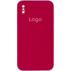 Чохол Silicone Case Square Full Camera для iPhone X/Xs 37.Rose Red